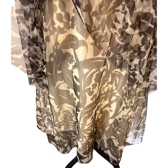 Vintage Y2K BCBGMaxAzria Strapless Dress Medium Petite Mesh Tulle Brown - Picture 8 of 13